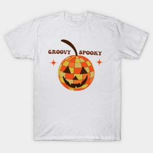 Groovy Spooky Disco Halloween Pumpkin T-Shirt